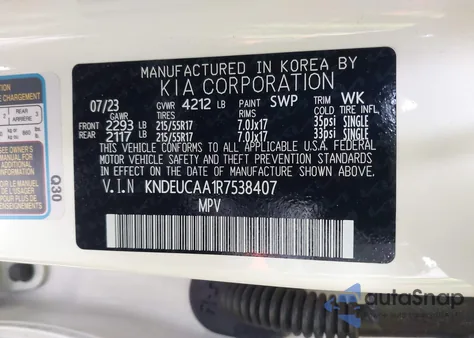 2024 Kia Seltos S из США, поврежденный, VIN KNDEUCAA1R7538407